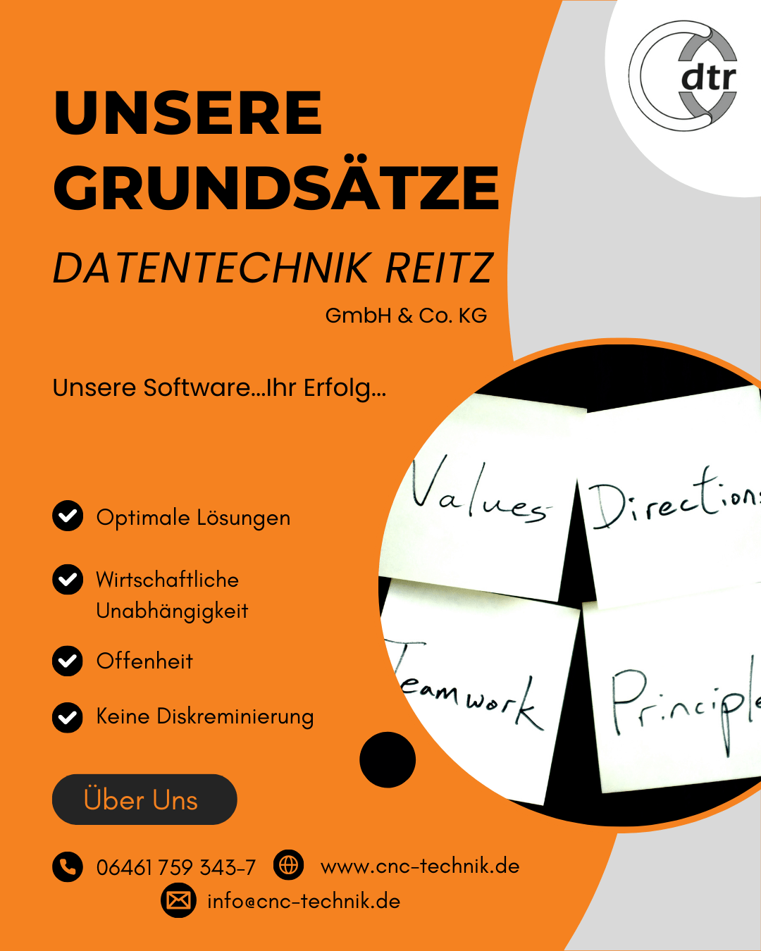 Unsere Grundsätze Datentechnik Reitz GmbH & Co. KG 1 Unsere Grundsatze | CAD/CAM Programmiersoftware für CNC Maschinen und Industrieroboter