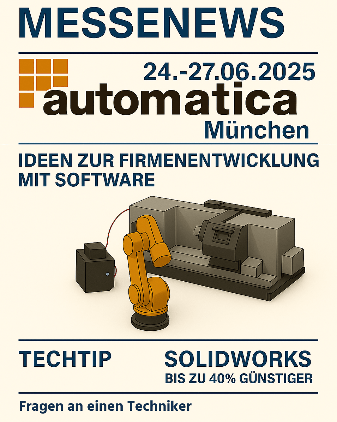 Unser neuer Newsletter ist da! 1 Fragen an einen Techniker | CAD/CAM Programmiersoftware für CNC Maschinen und Industrieroboter