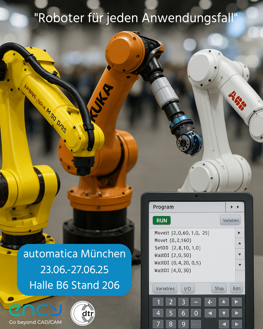 "Roboter für jeden Anwendungsfall" 1 Post 4 automatica | CAD/CAM Programmiersoftware für CNC Maschinen und Industrieroboter