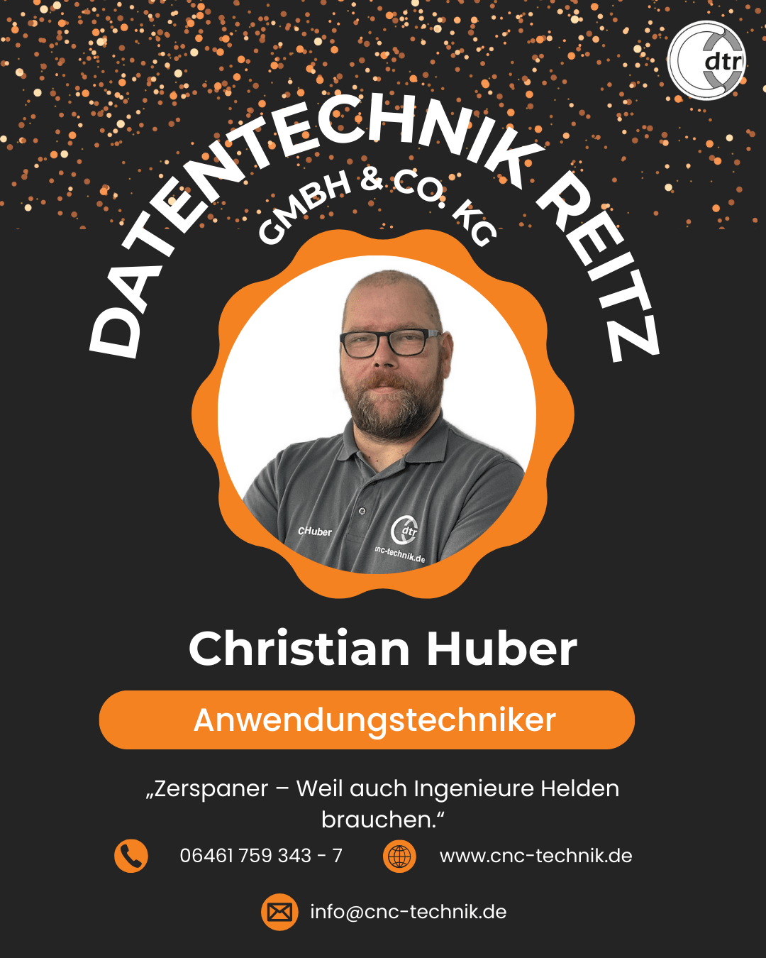 Anwendungstechniker Christian Huber 1 Christian | CAD/CAM Programmiersoftware für CNC Maschinen und Industrieroboter