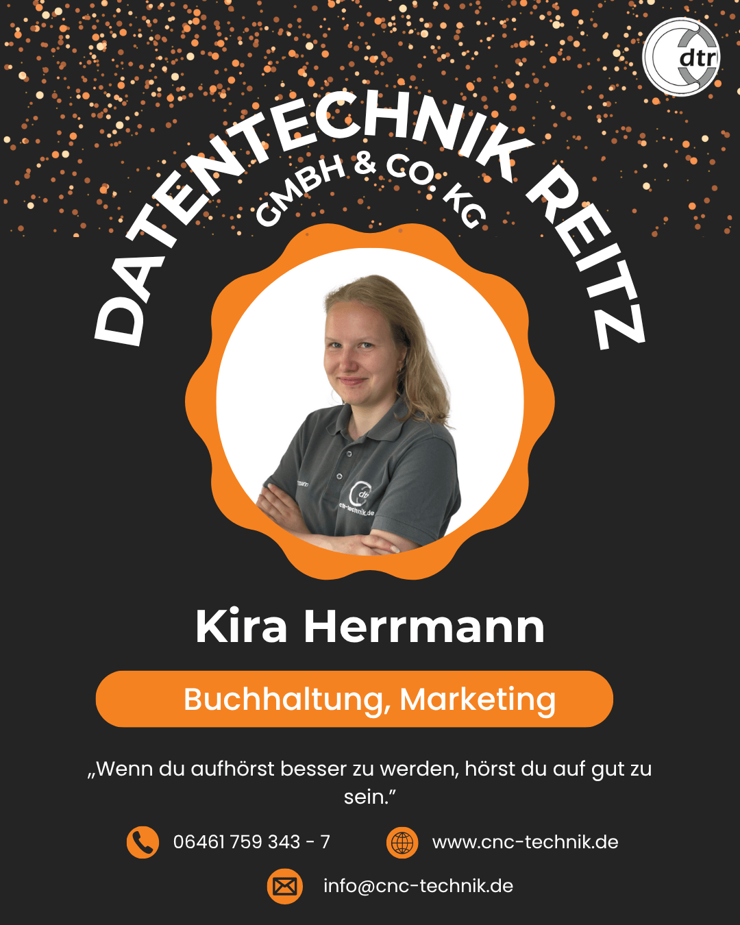 Kauffrau für Büromanagement Kira Herrmann 1 Kira | CAD/CAM Programmiersoftware für CNC Maschinen und Industrieroboter