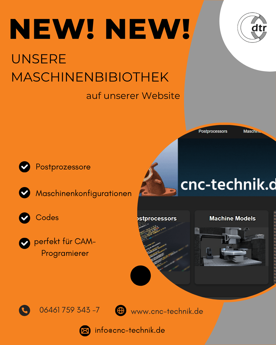 „Unsere Maschinenbibliothek jetzt online – einfach, schnell, transparent." 1 NEW | CAD/CAM Programmiersoftware für CNC Maschinen und Industrieroboter