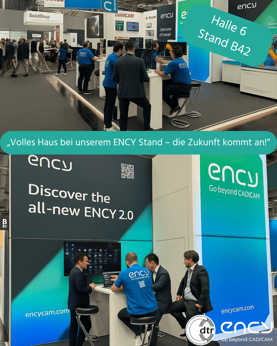 „Volles Haus bei unserem ENCY Stand – die Zukunft kommt an!“ 1 EMO 2025 Post 2 Live | CAD/CAM Programmiersoftware für CNC Maschinen und Industrieroboter