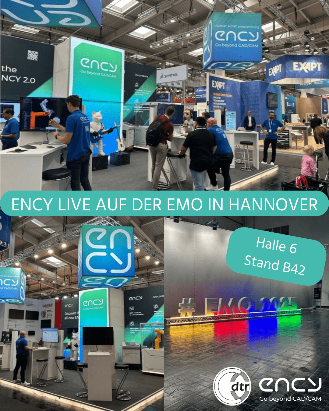 „ENCY in Bewegung: Live-Programmierung am realen Roboter“ 1 ENCY LIVE AUF DER EMO IN HANNOVER | CAD/CAM Programmiersoftware für CNC Maschinen und Industrieroboter