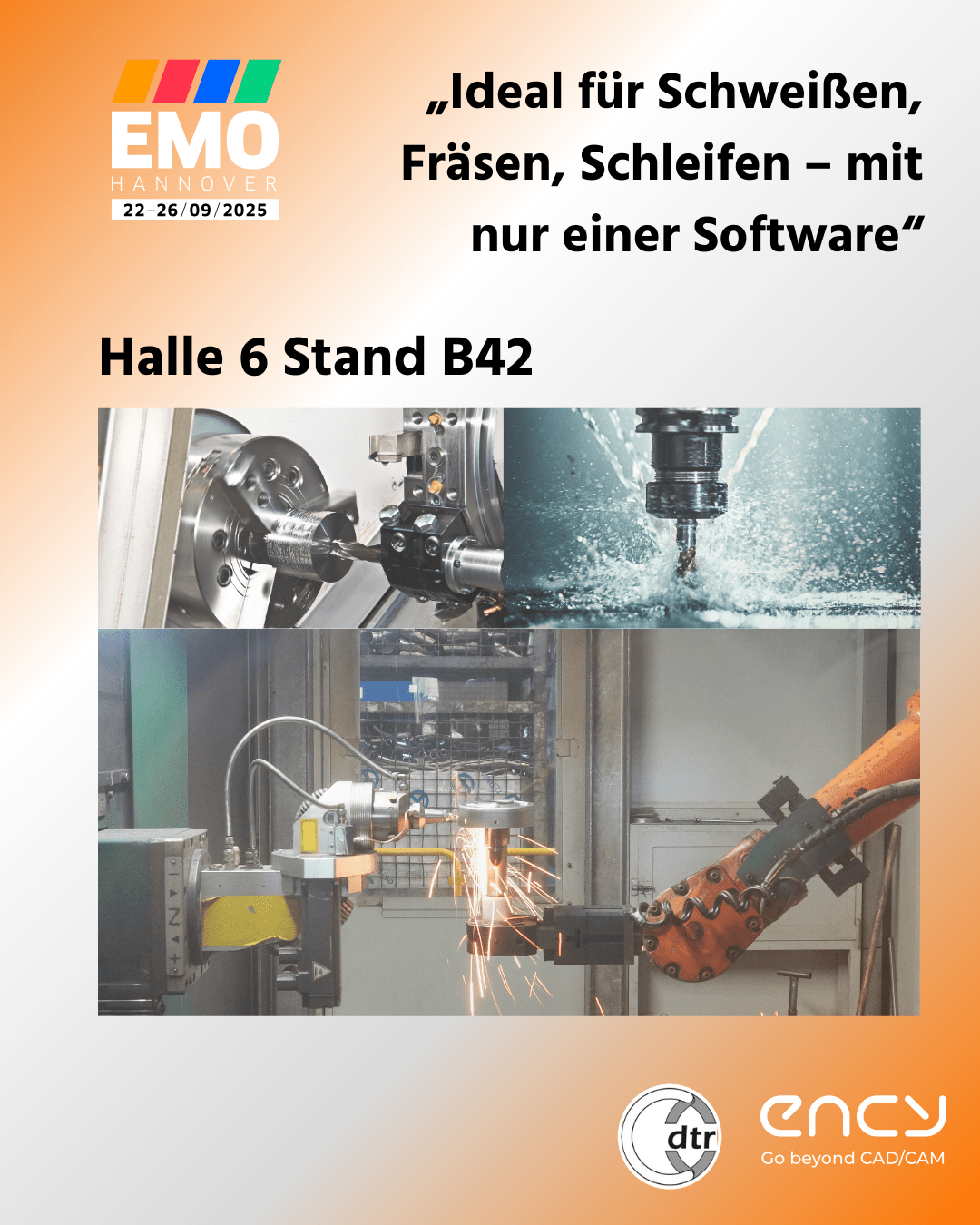 „Ideal für Schweißen, Fräsen, Schleifen – mit nur einer Software“ 1 Post 3 EMO 2025 | CAD/CAM Programmiersoftware für CNC Maschinen und Industrieroboter