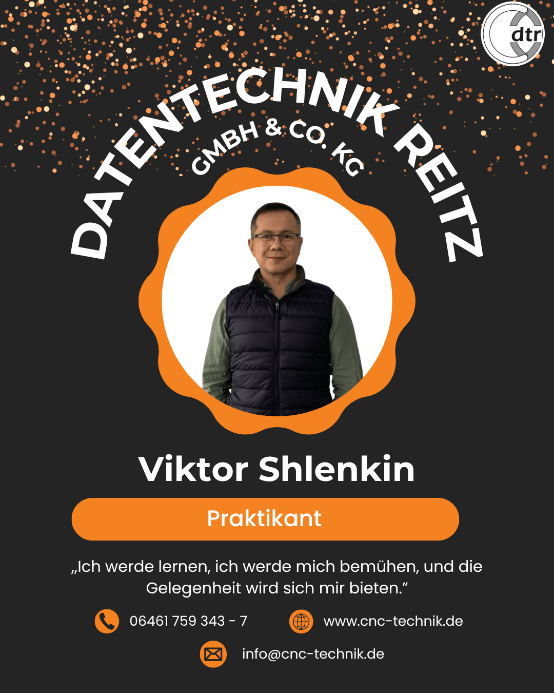 Viktor Shlenkin Praktikant 1 Kopie von Datentechnik Reitz | CAD/CAM Programmiersoftware für CNC Maschinen und Industrieroboter