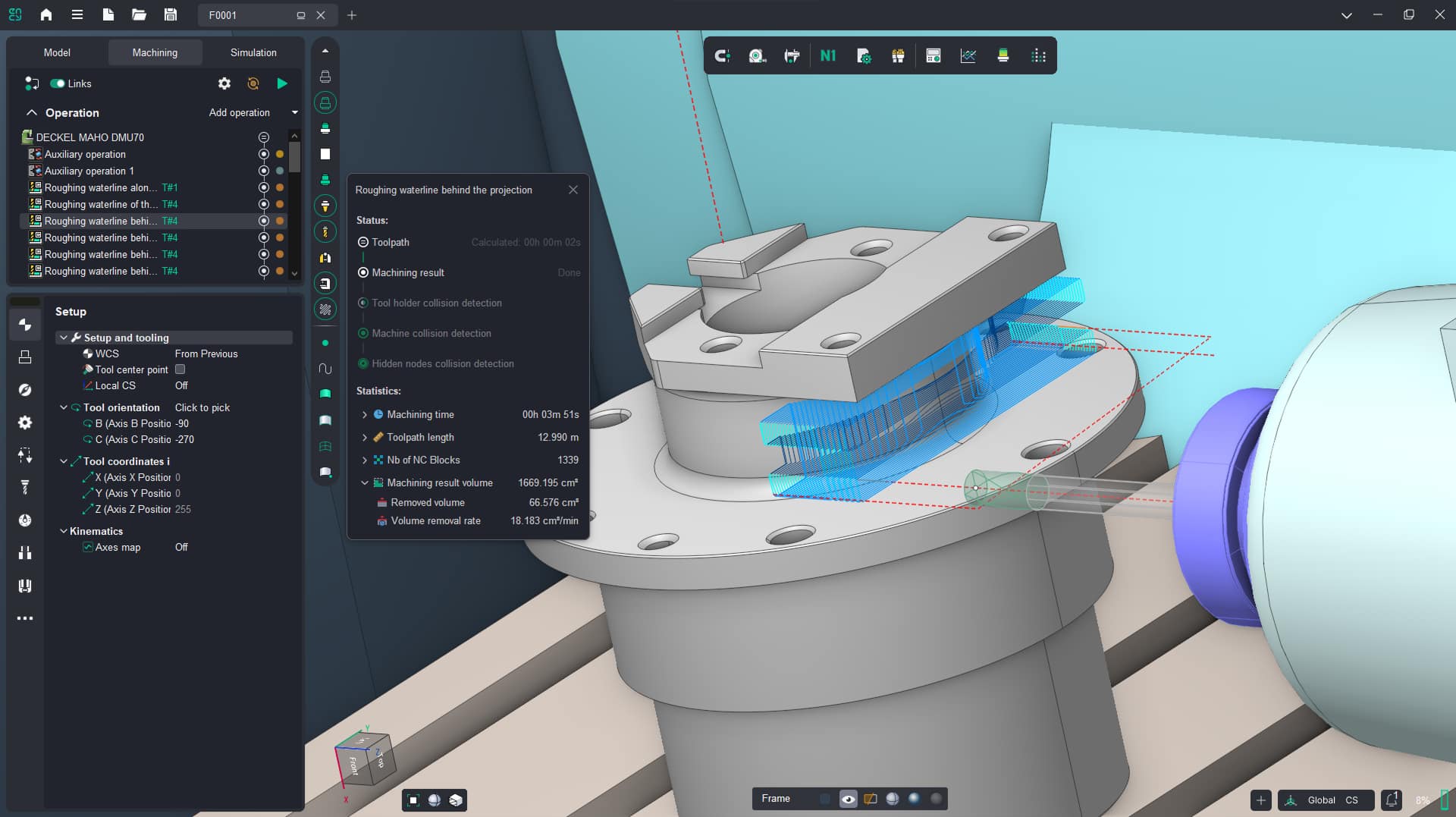 ENCY 2.9: Mehr Daten in Bearbeitungsberichten und klarere Lizenznutzungserfassung 1 Material statistics for the machining result | CAD/CAM Programmiersoftware für CNC Maschinen und Industrieroboter