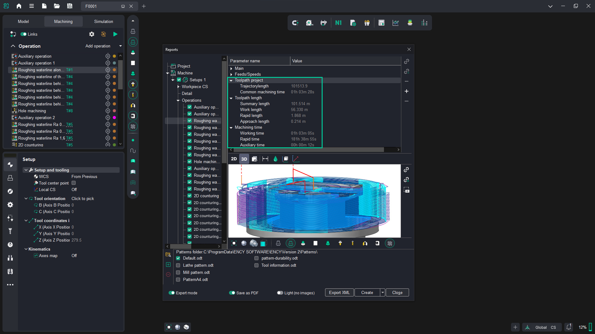 ENCY 2.9: Mehr Daten in Bearbeitungsberichten und klarere Lizenznutzungserfassung 4 Updated toolpath information | CAD/CAM Programmiersoftware für CNC Maschinen und Industrieroboter