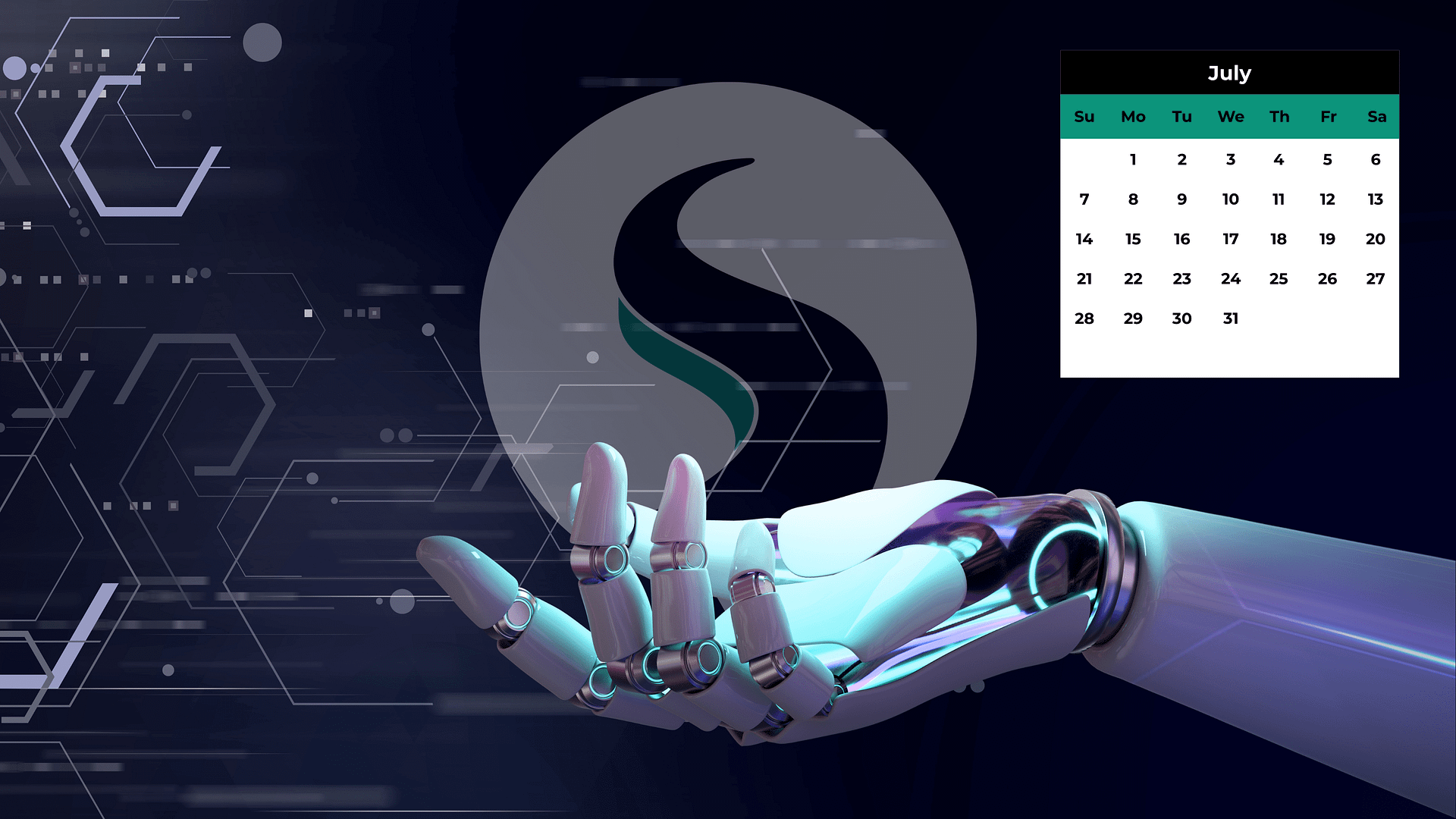 Sprutcam Wallpaper Juli 2024 1 Blue Black Elegant Black Tech Desktop Wallpaper | CAD/CAM Programmiersoftware für CNC Maschinen und Industrieroboter