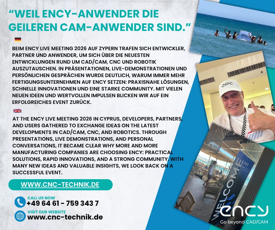 CAD CAM News 7 ENCY Reseller Meeting Post 3 | CAD/CAM Programmiersoftware für CNC Maschinen und Industrieroboter